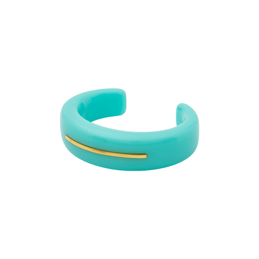 Turquoise Resin Chunky Bangle with 18k Gold Stripe - Hosted by Kelly Gaudreau