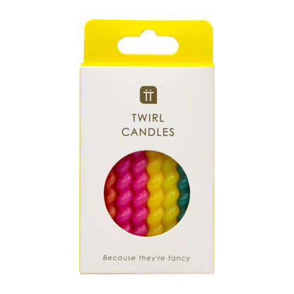 Twisted Rainbow Birthday Candles - 8 Pack - Hosted by Kelly Gaudreau