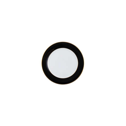 Ultra - White ColorSheen Black with Gold Banding Salad Plate - Hosted by Kelly Gaudreau