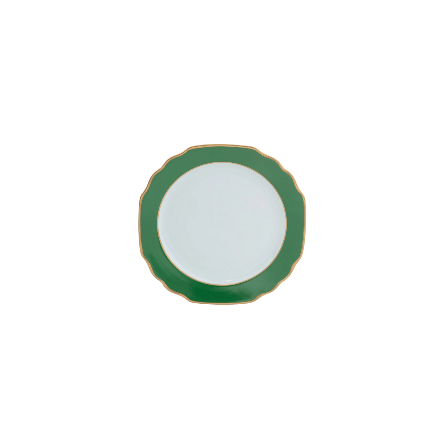 Ultra - White Georgian ColorSheen Emerald Green with Gold Banding Salad Plate - Hosted by Kelly Gaudreau