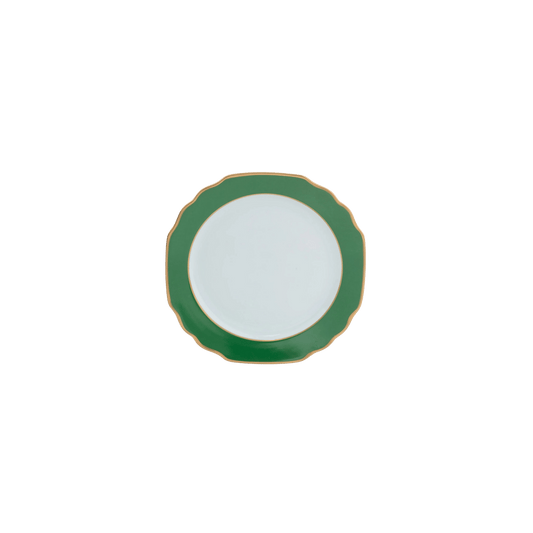 Ultra - White Georgian ColorSheen Emerald Green with Gold Banding Salad Plate - Hosted by Kelly Gaudreau