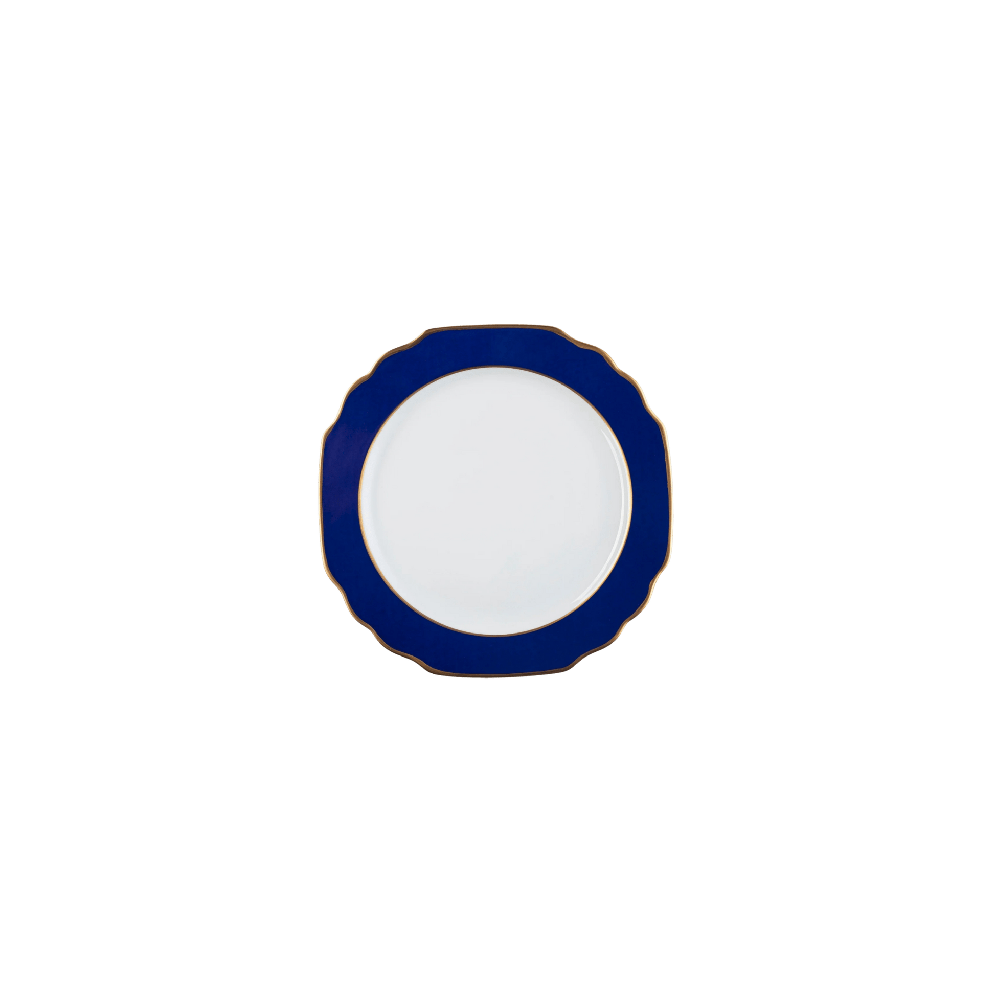 Ultra - White Georgian ColorSheen Navy Blue with Gold Banding Salad Plate - Hosted by Kelly Gaudreau