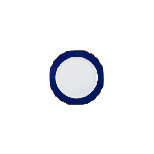 Ultra - White Georgian ColorSheen Navy Blue with Gold Banding Salad Plate - Hosted by Kelly Gaudreau
