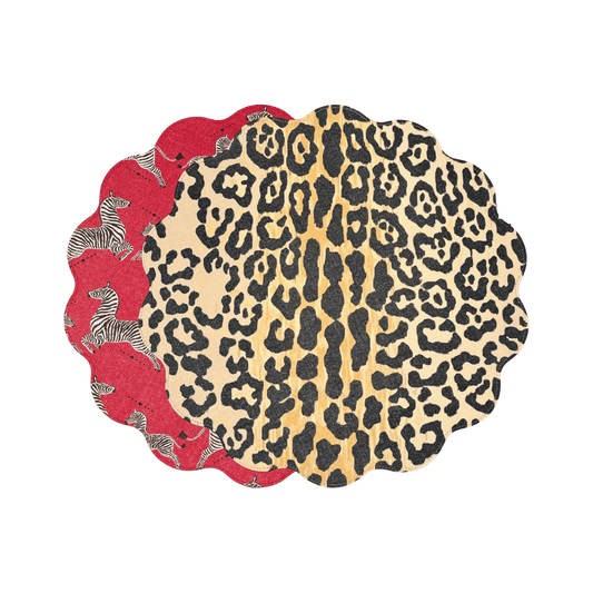 Vida Cheetah and Zebra Reversible Round Placemats - Set of 4 - Hosted by Kelly Gaudreau