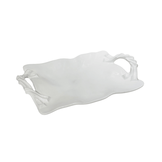 Vida Sasha Rectangular Tray with Handles - White - Hosted by Kelly Gaudreau
