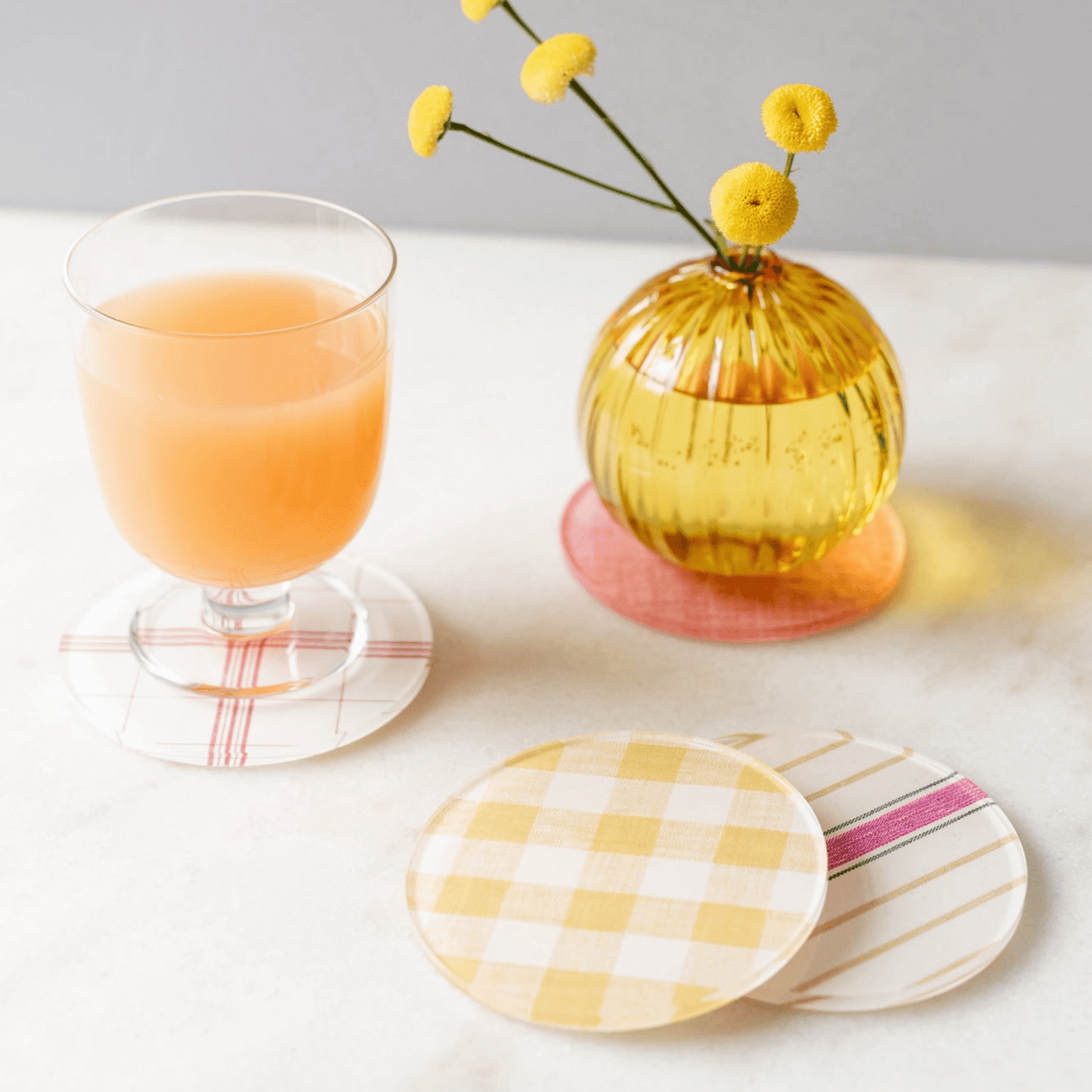 Wadsworth Gingham Coaster - Set of 2 - Hosted by Kelly Gaudreau