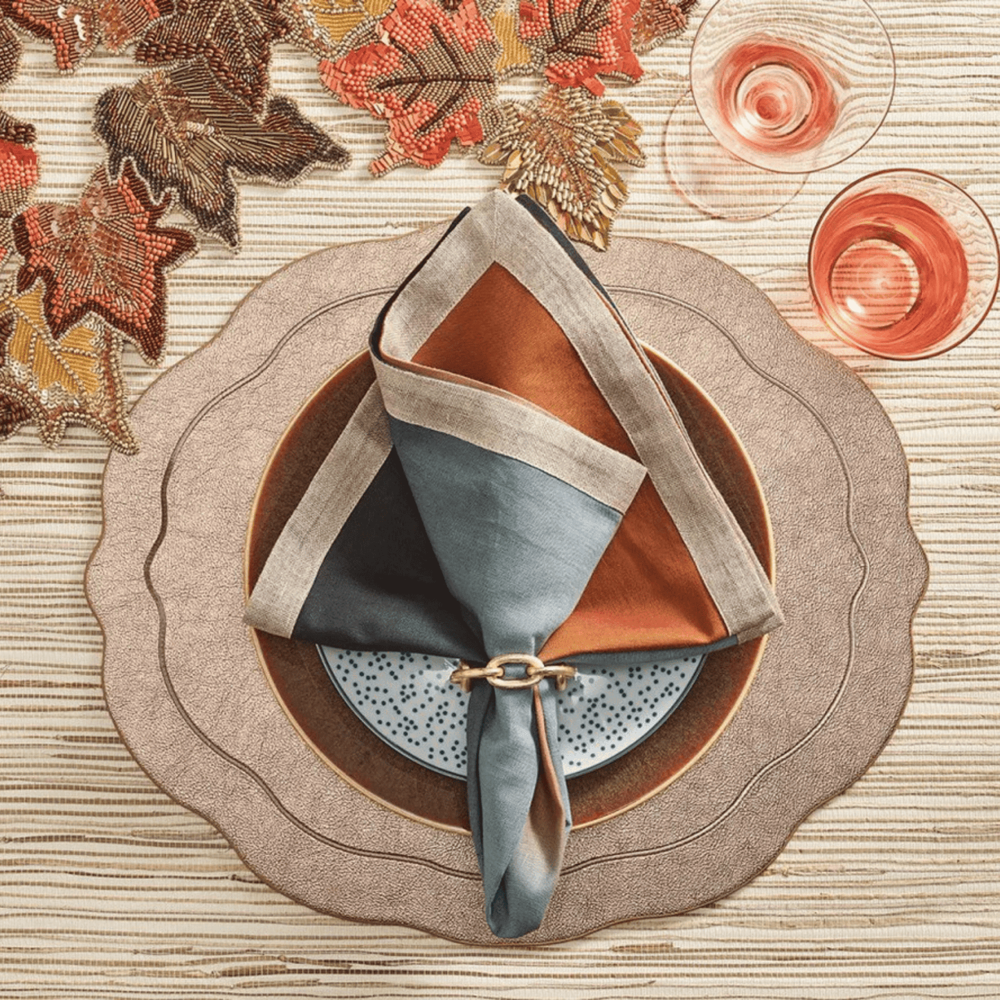 Warm Toned Dip Dye Napkins - Set of 4 - Hosted by Kelly Gaudreau