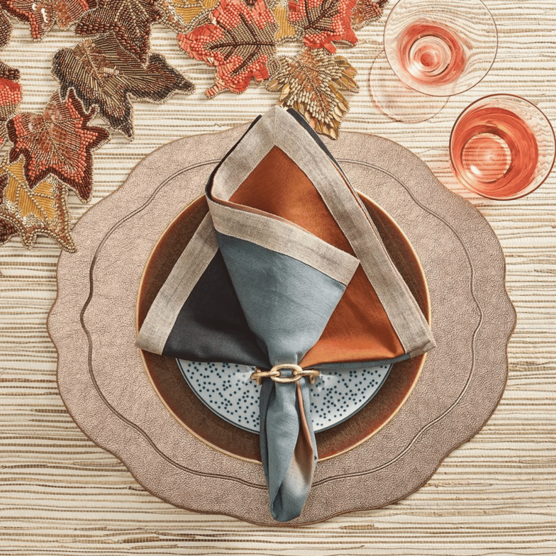 Warm Toned Dip Dye Napkins - Set of 4 - Hosted by Kelly Gaudreau