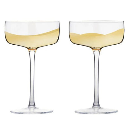Wave Champage Saucers Gold - Set of 2 - Hosted by Kelly Gaudreau
