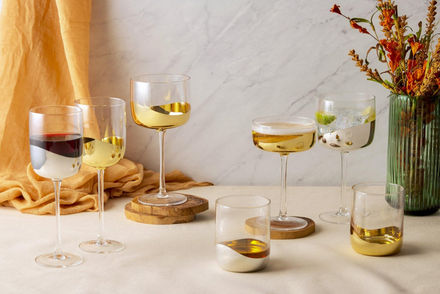 Wave DOF Tumblers Gold - Set of 2 - Hosted by Kelly Gaudreau