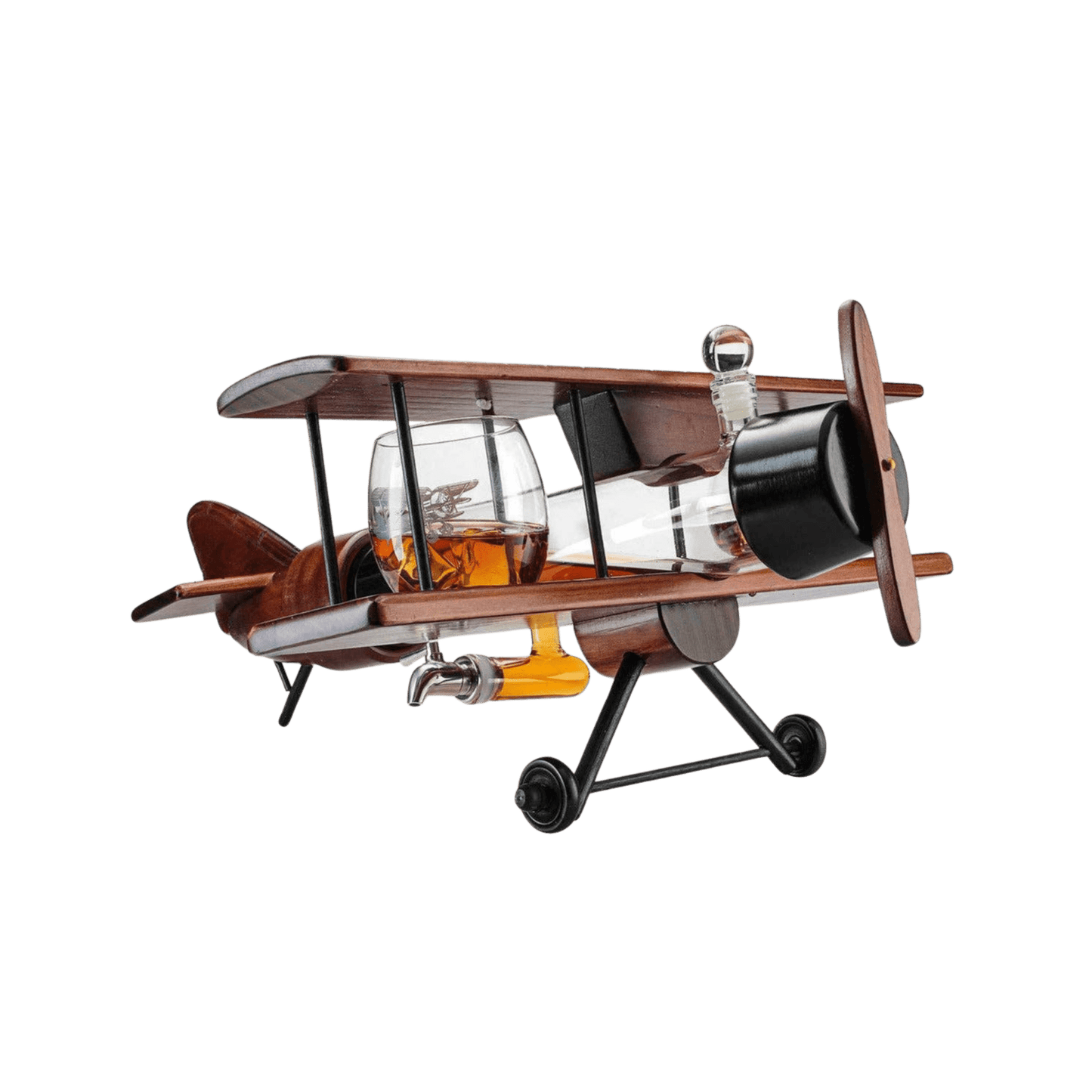 Whiskey Decanter Airplane Set and 2 Airplane Glasses Antique - Hosted by Kelly Gaudreau