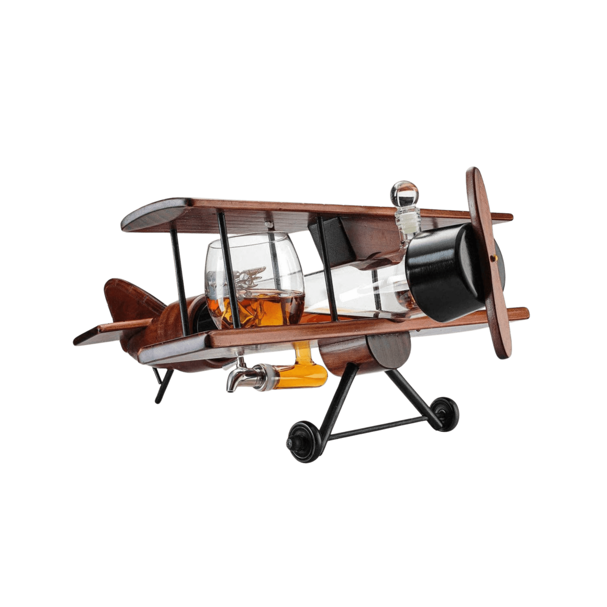 Whiskey Decanter Airplane Set and 2 Airplane Glasses Antique - Hosted by Kelly Gaudreau