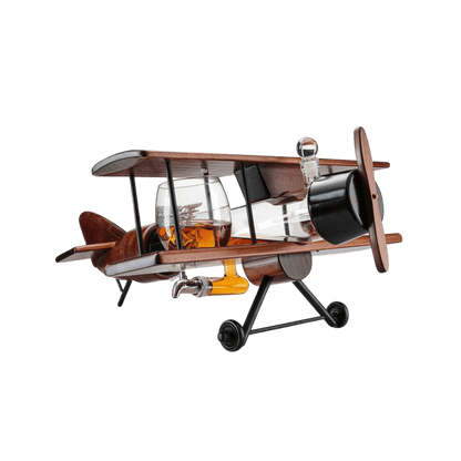Whiskey Decanter Airplane Set and 2 Airplane Glasses Antique - Hosted by Kelly Gaudreau
