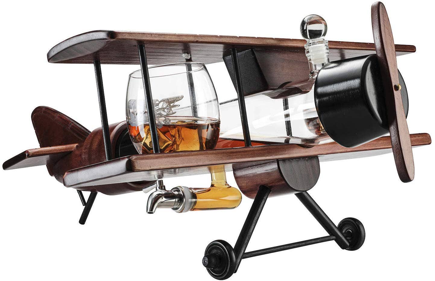 Whiskey Decanter Airplane Set and 2 Airplane Glasses Antique - Hosted by Kelly Gaudreau