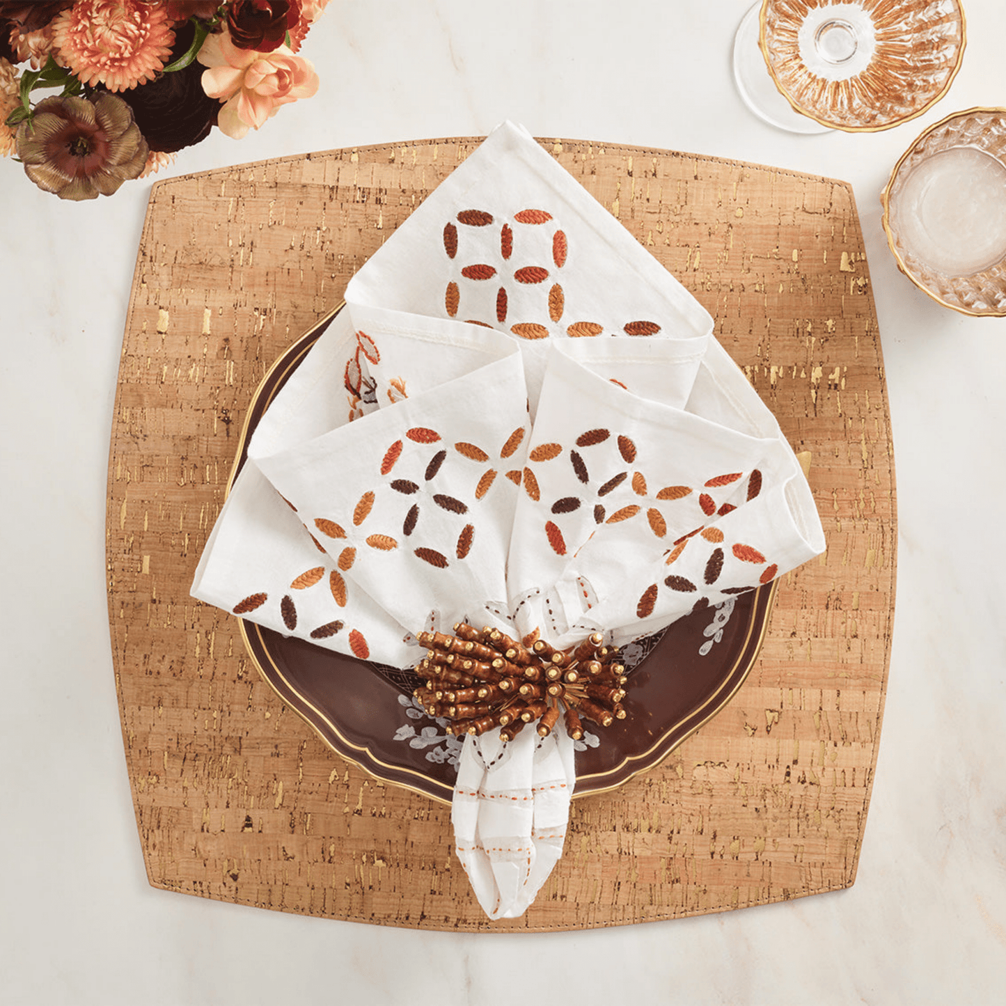 Whistler Placemats in Natural & Gold - Set of 4 - Hosted by Kelly Gaudreau