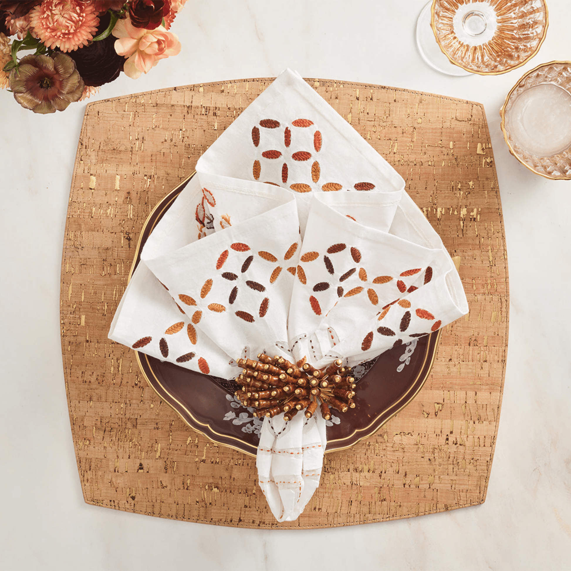Whistler Placemats in Natural & Gold - Set of 4 - Hosted by Kelly Gaudreau