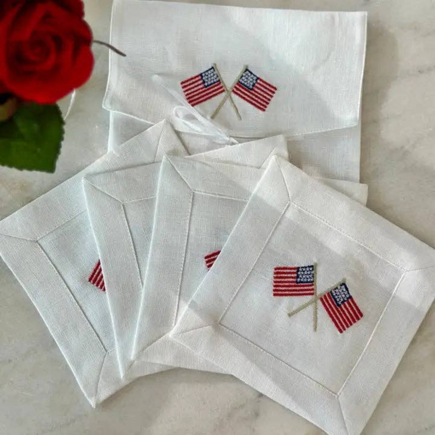 American Flags Cocktail Napkin - Set of 4