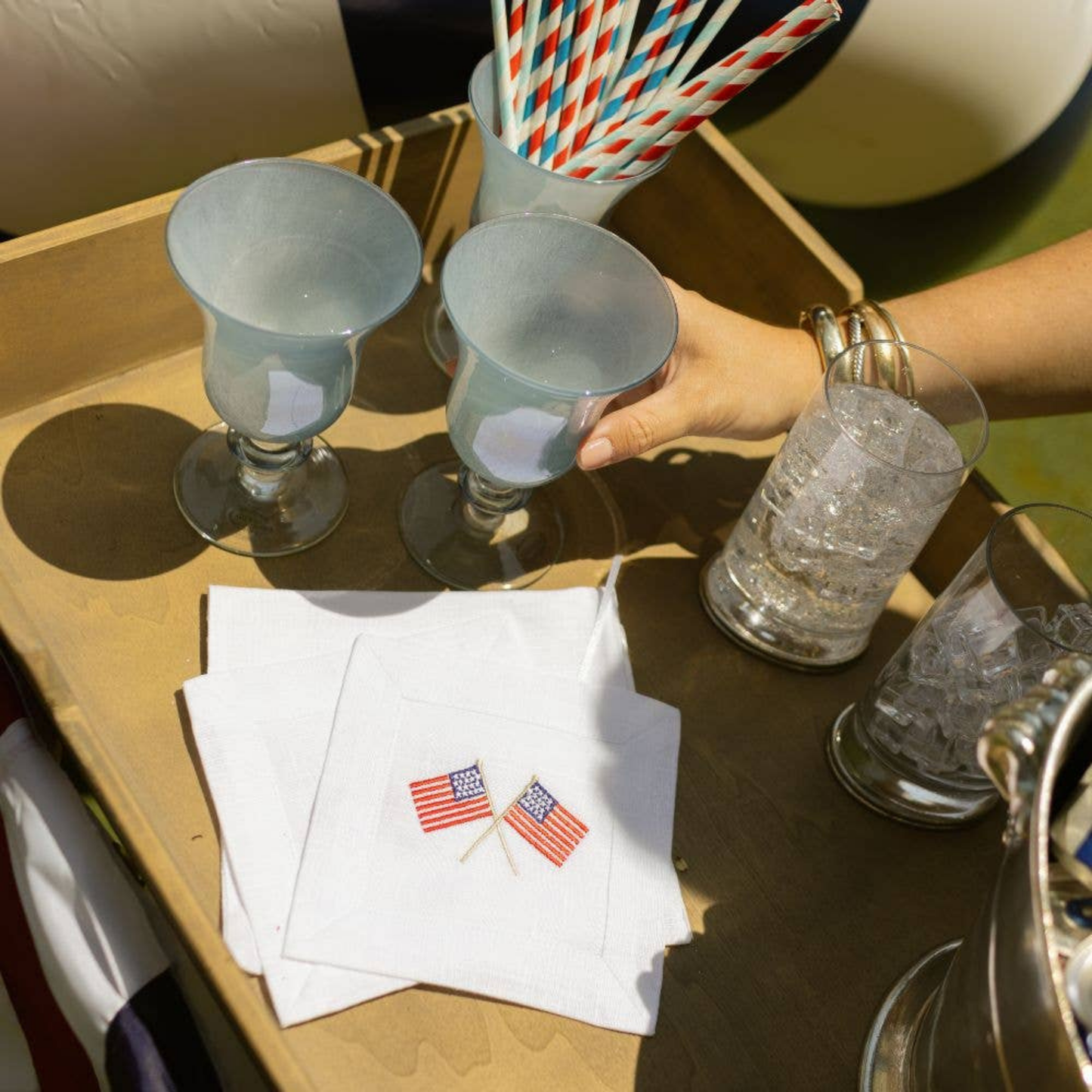 American Flags Cocktail Napkin - Set of 4