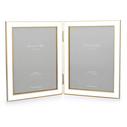 White Enamel & Gold Double Frame - Hosted by Kelly Gaudreau