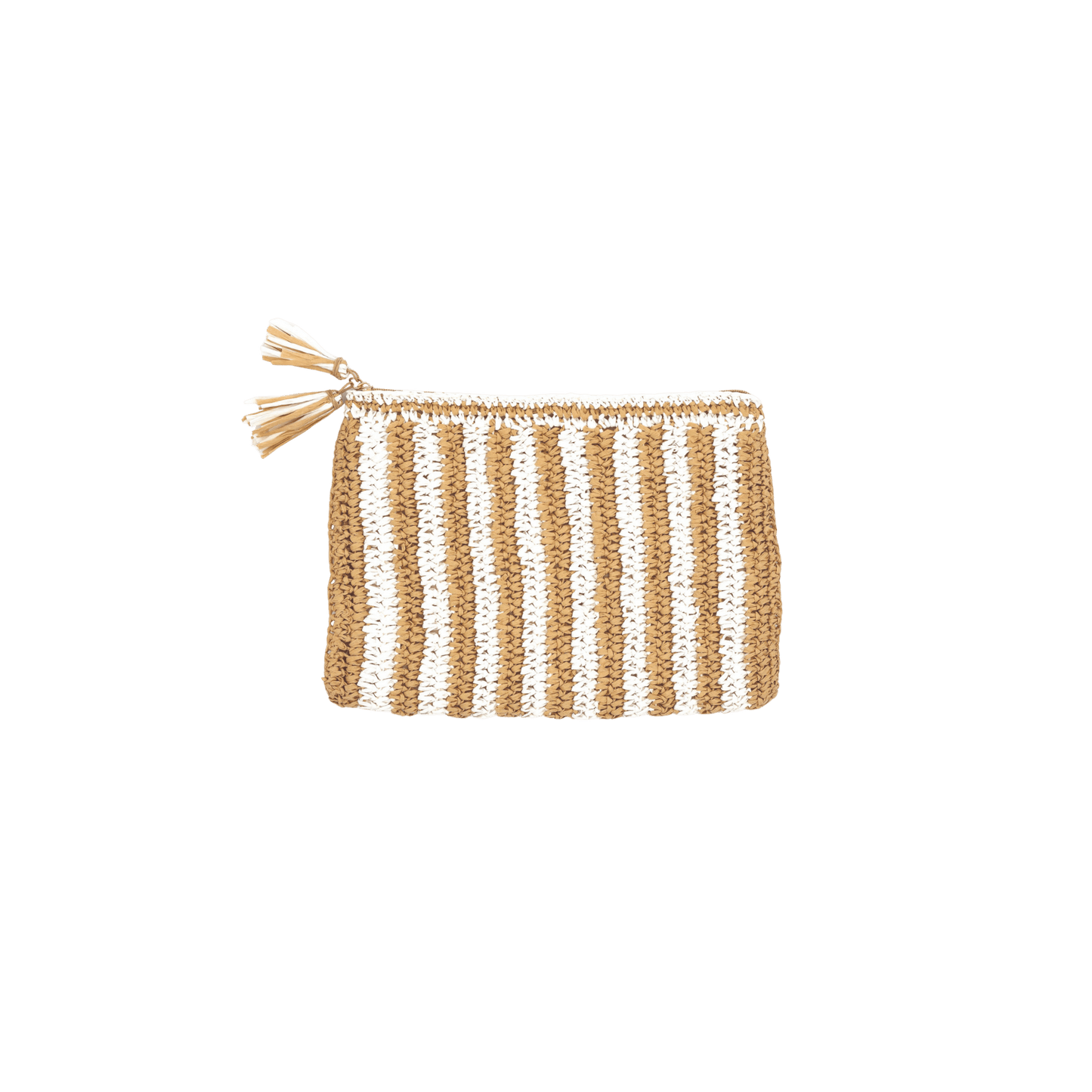 White & Tan Raffia Mahjong Bag - Hosted by Kelly Gaudreau