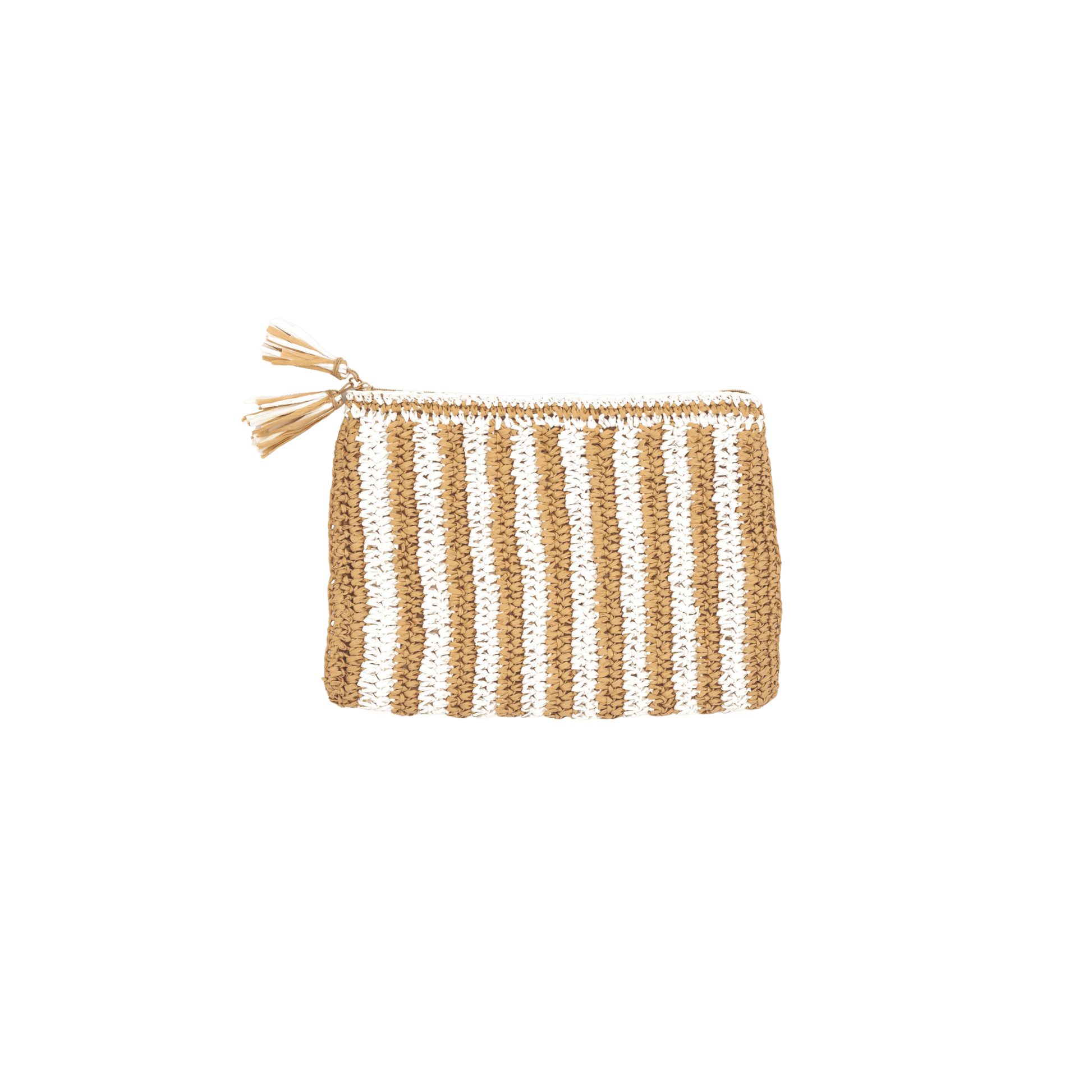 White & Tan Raffia Mahjong Bag - Hosted by Kelly Gaudreau