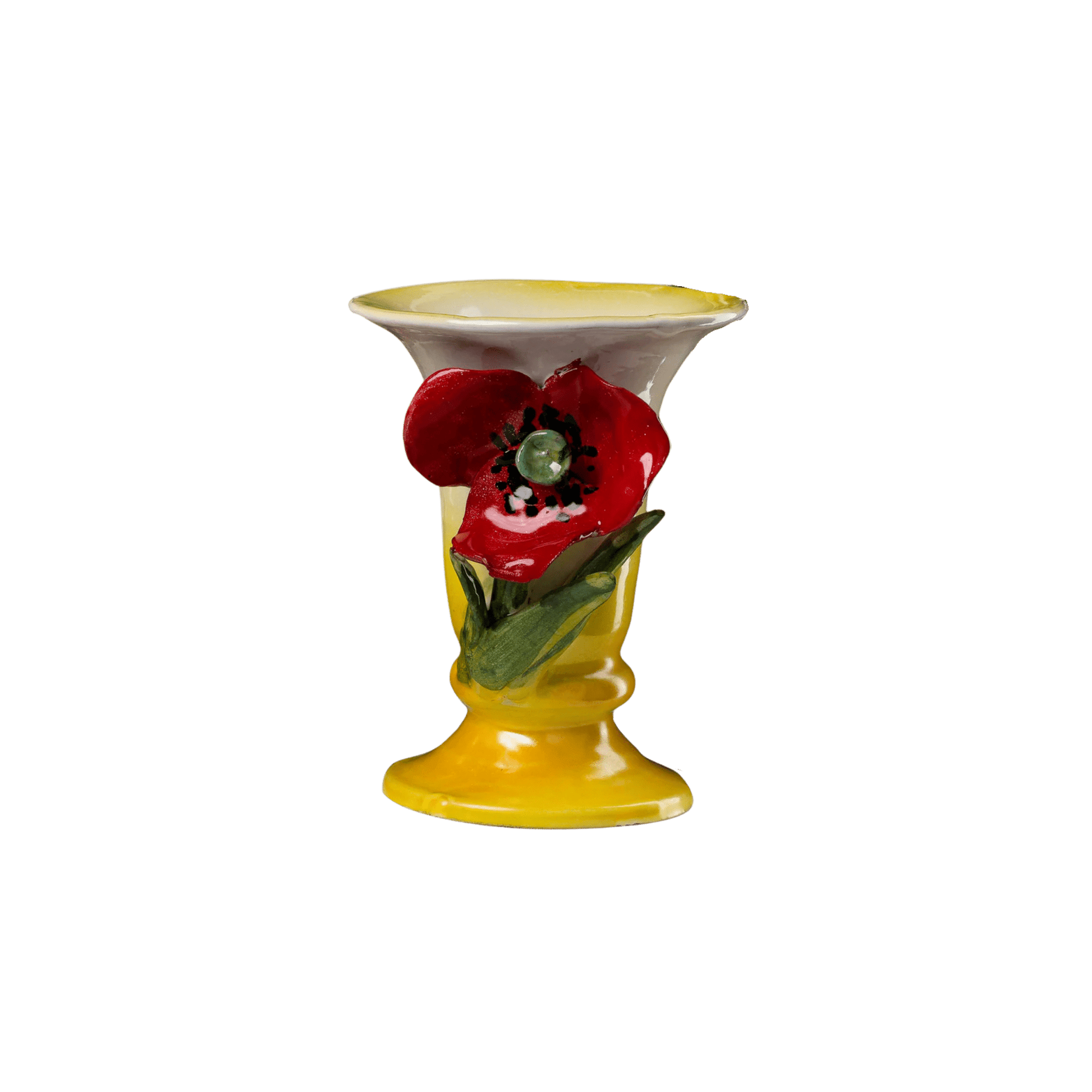 White With Red Poppy Vase - Hosted by Kelly Gaudreau
