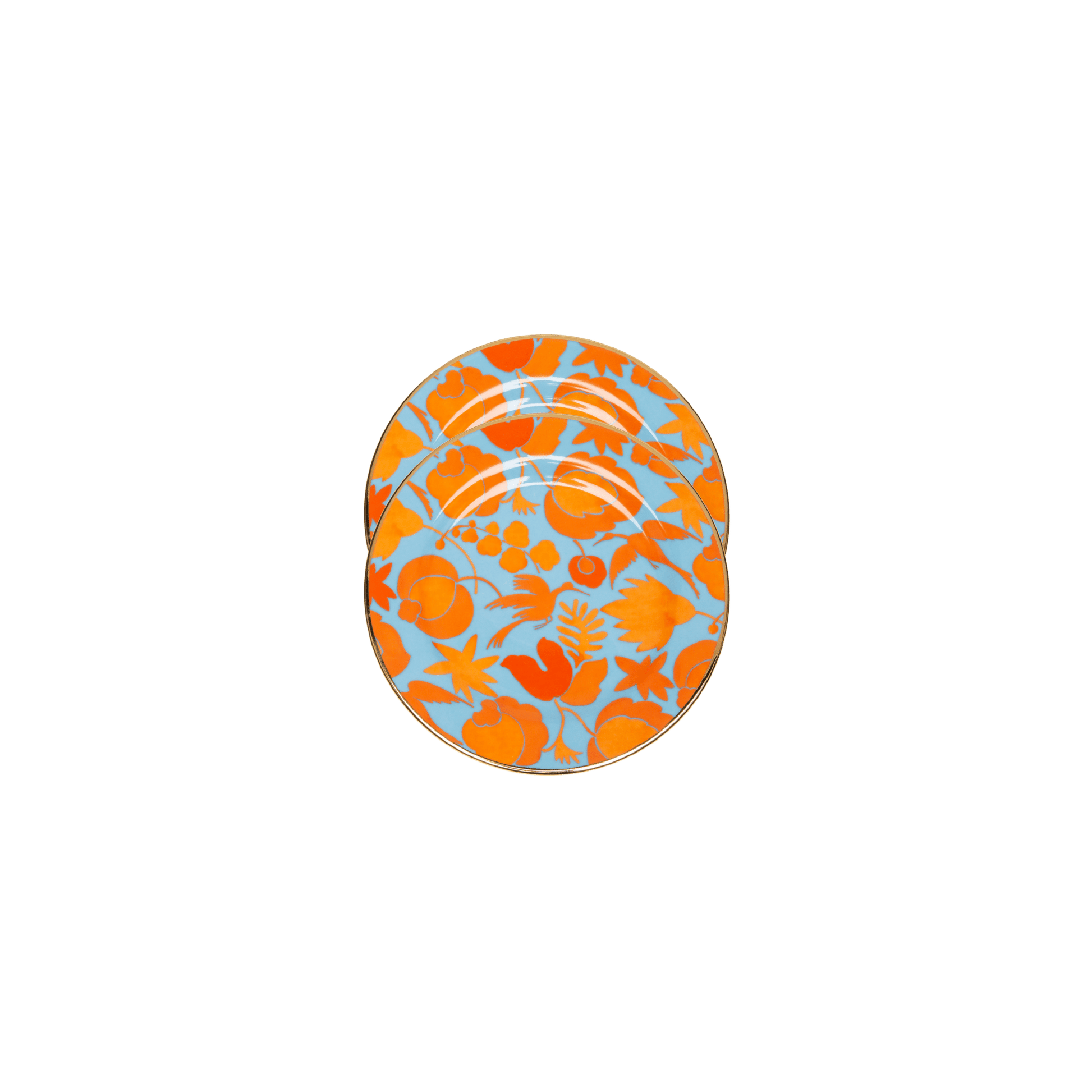 Wildbrid Azzurro / Arancio Dessert Plates - Set of 2 - Hosted by Kelly Gaudreau