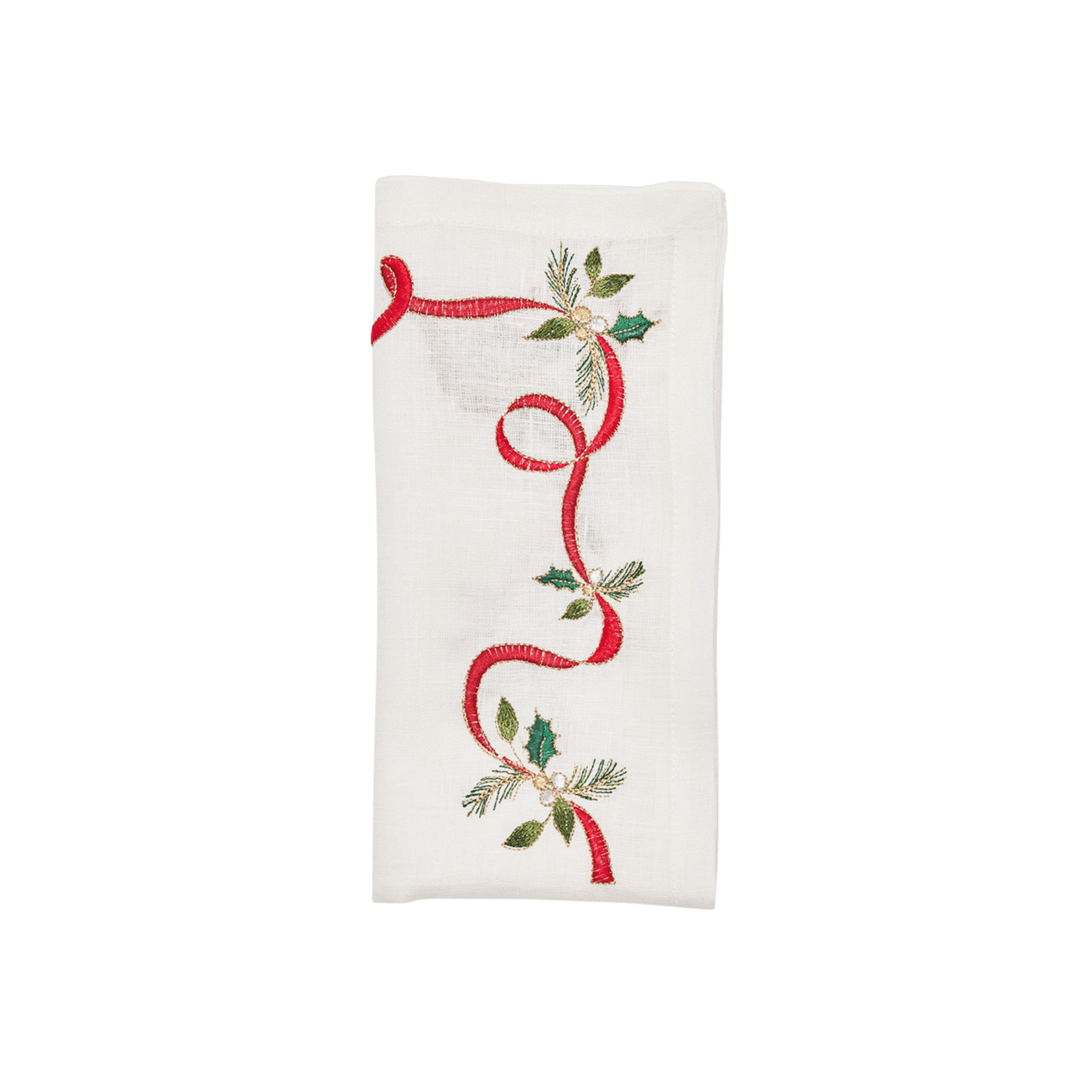 Xmas Ribbon Napkins, Set of 4 - Hosted by Kelly Gaudreau