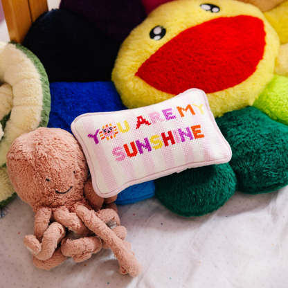 You Are My Sunshine Mini Needlepoint Pillow - Hosted by Kelly Gaudreau