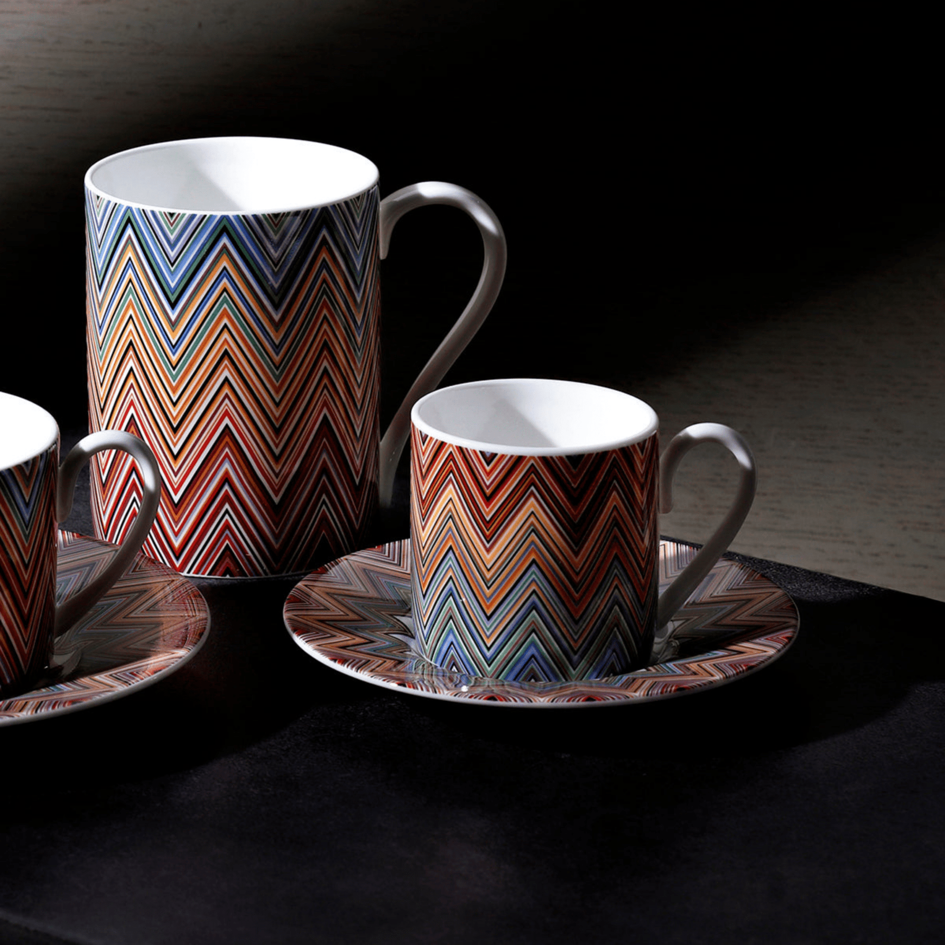 Zig Zag Set of 2 Tea Cups and Saucers Box Set - Hosted by Kelly Gaudreau